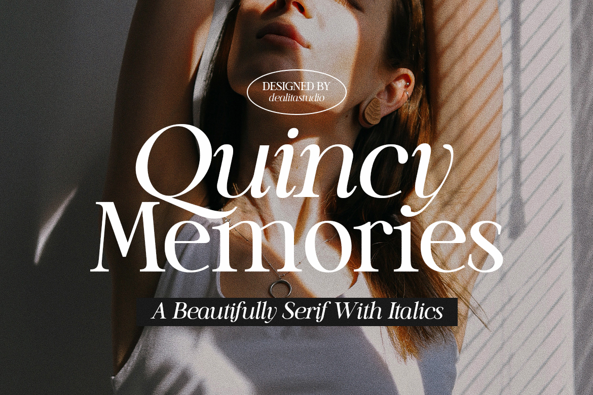 Quincy stylish variable serif font elegant mockup
