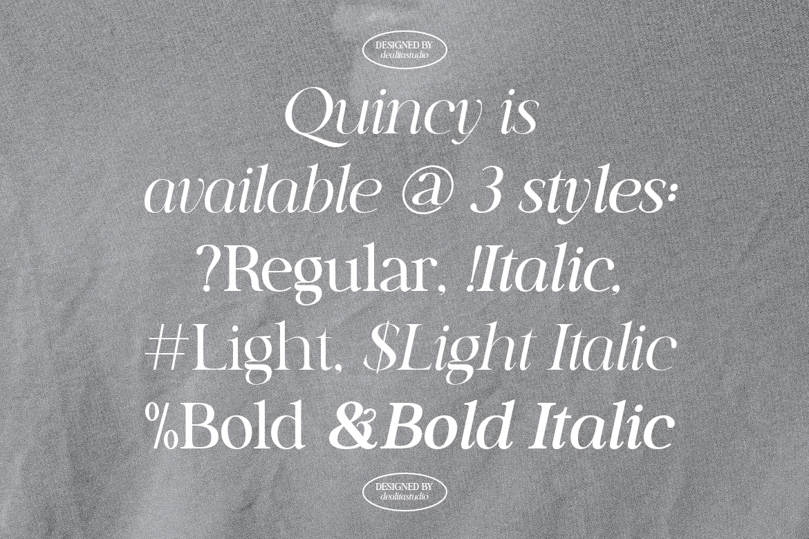 Quincy variable font weight slider showcase