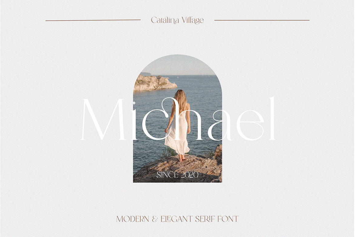 Catalina font on luxury fashion magazine layout