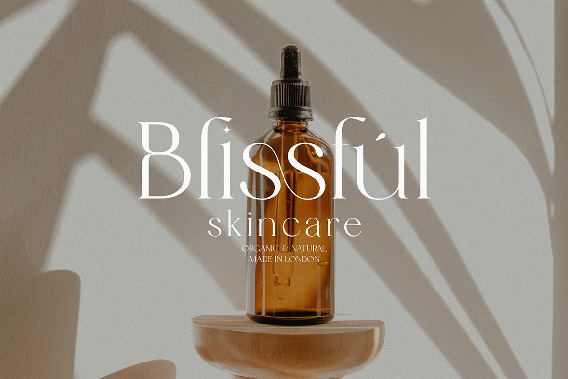 High contrast serif font for premium beauty branding