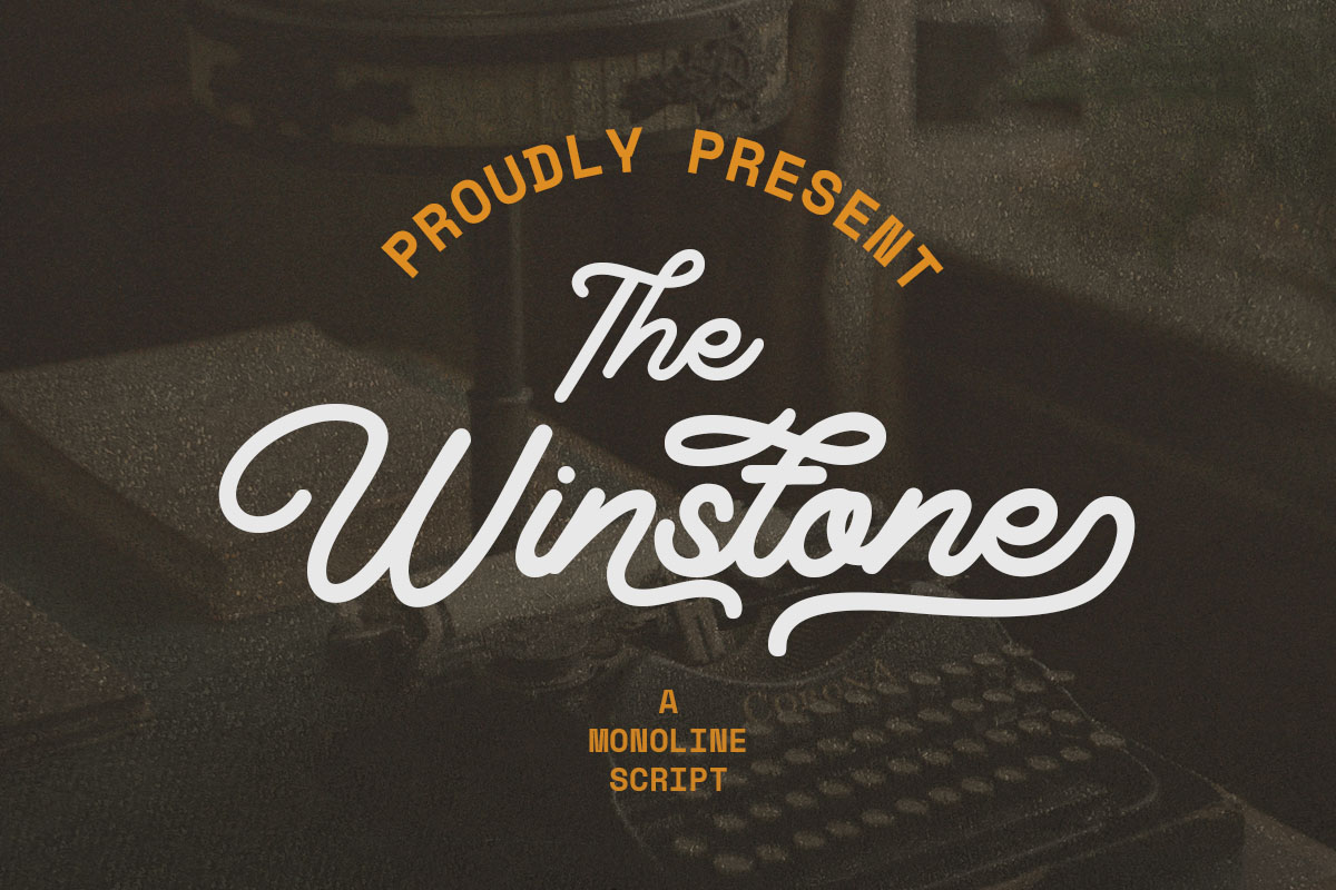 Winstone Monoline elegant script font in wedding invitation and luxury branding