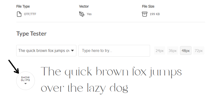 Alternate Character With Type Taster