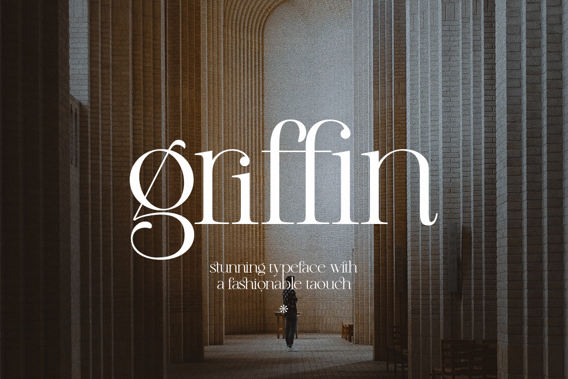 Griffin elegant modern serif font quiet luxury mockup
