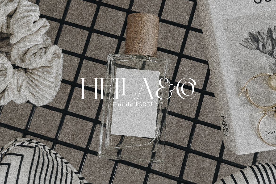 Minimalist serif font for premium luxury product packaging