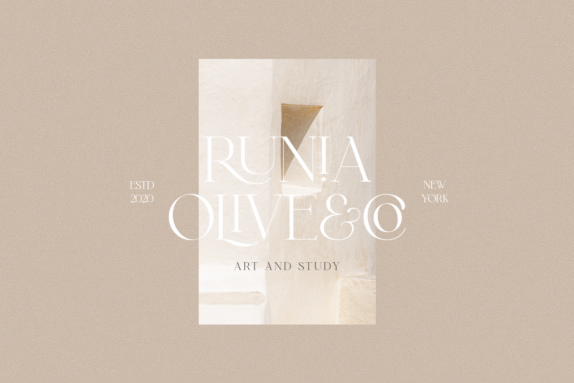 Minimalist serif font for premium luxury product packaging