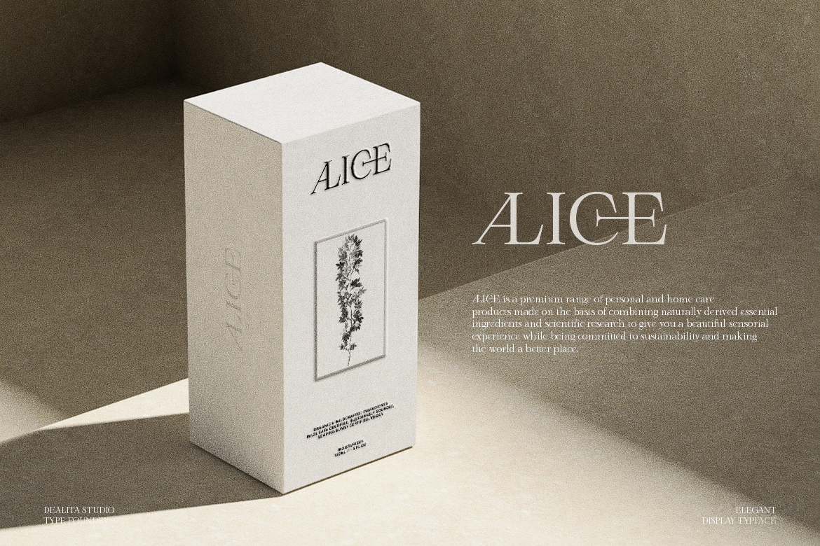 Luxury serif font for high end jewelry and skincare labels