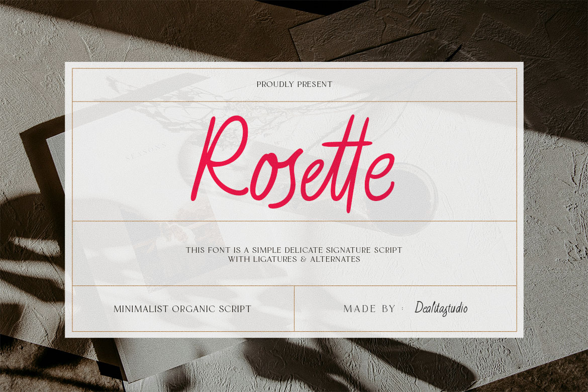 Rosette organic handwritten script font natural flowing typography