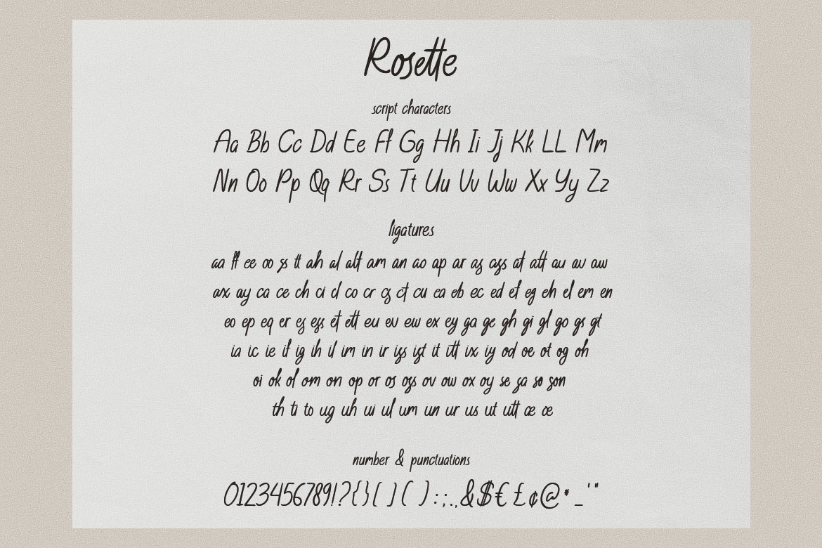 Handwritten script font showing 117 smooth ligature connections