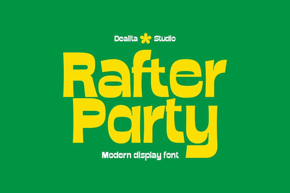 Rafter Party bold geometric ink trap sans serif modern typography