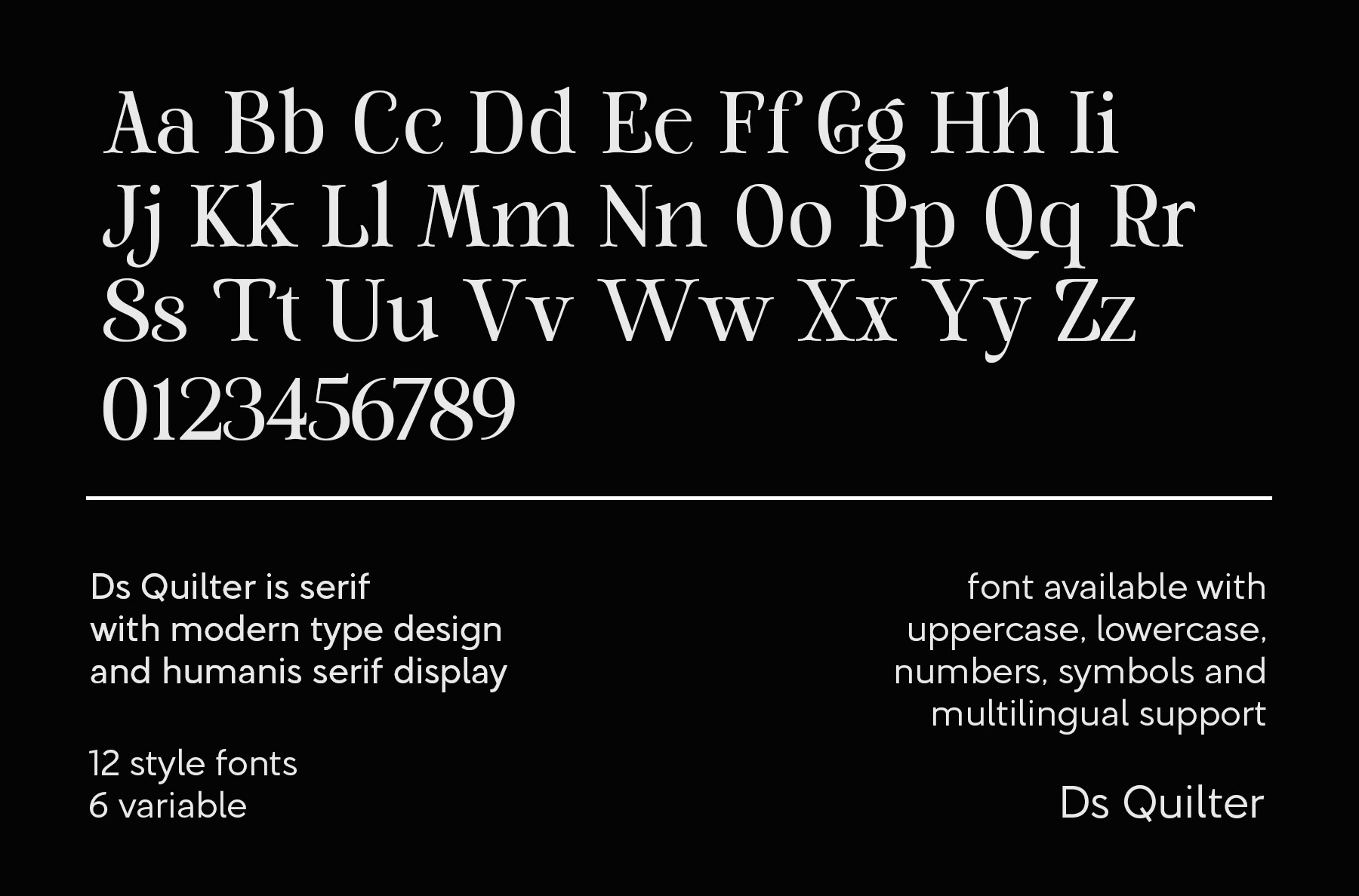 Ds Quilter Light To Extrabold Weight Alfabet From A To Z