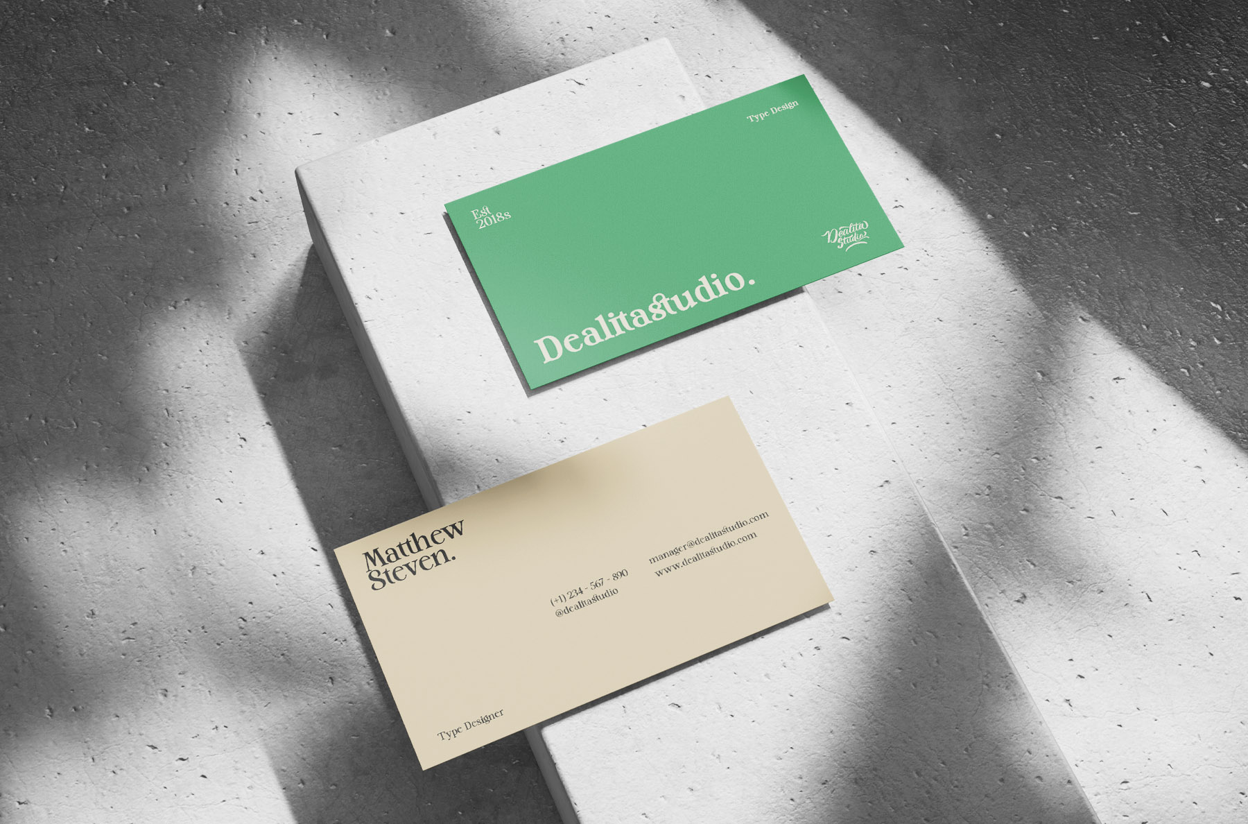 Name Card Packaging Mockup Using Ds Quilter Serif Font