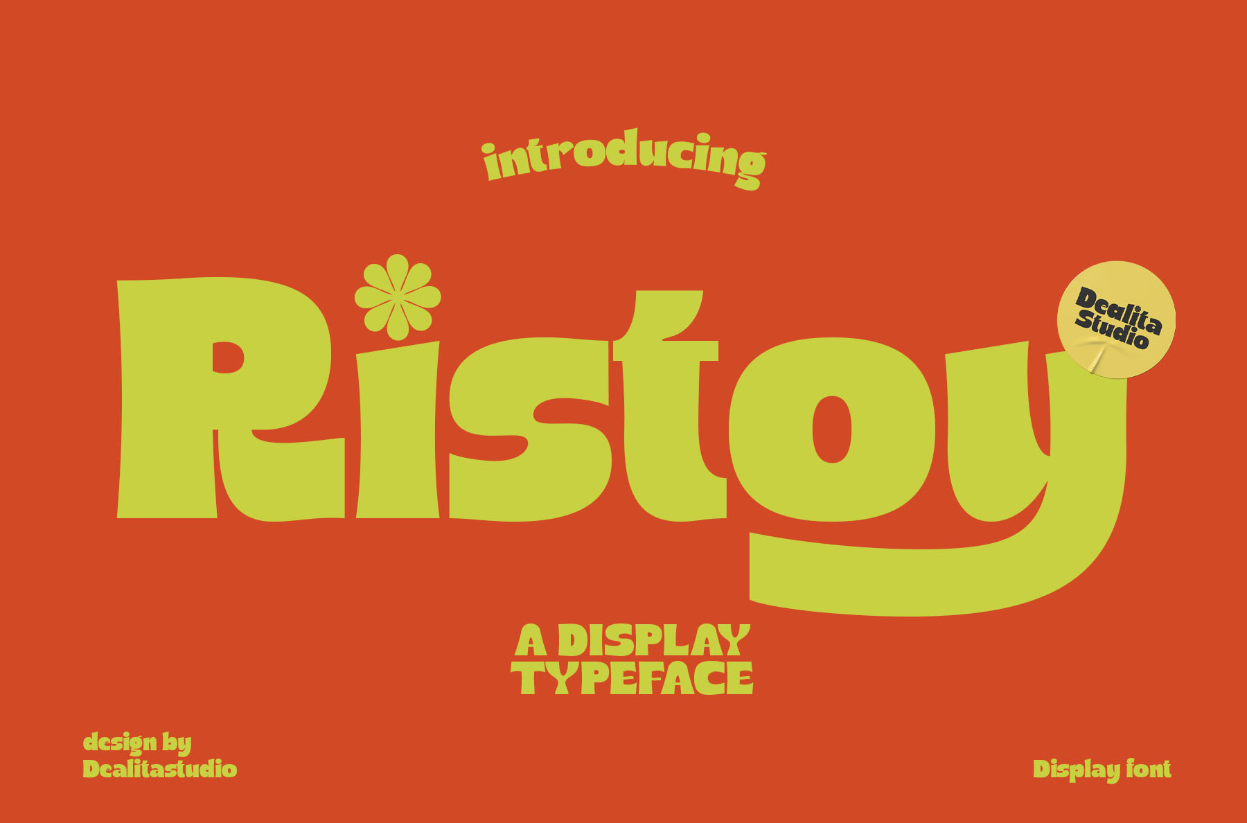 Ristoy playful bold sans serif font colorful typography