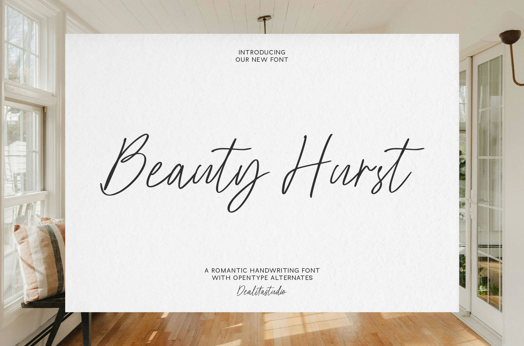 Beauty Hurst elegant handwritten script font luxury typography