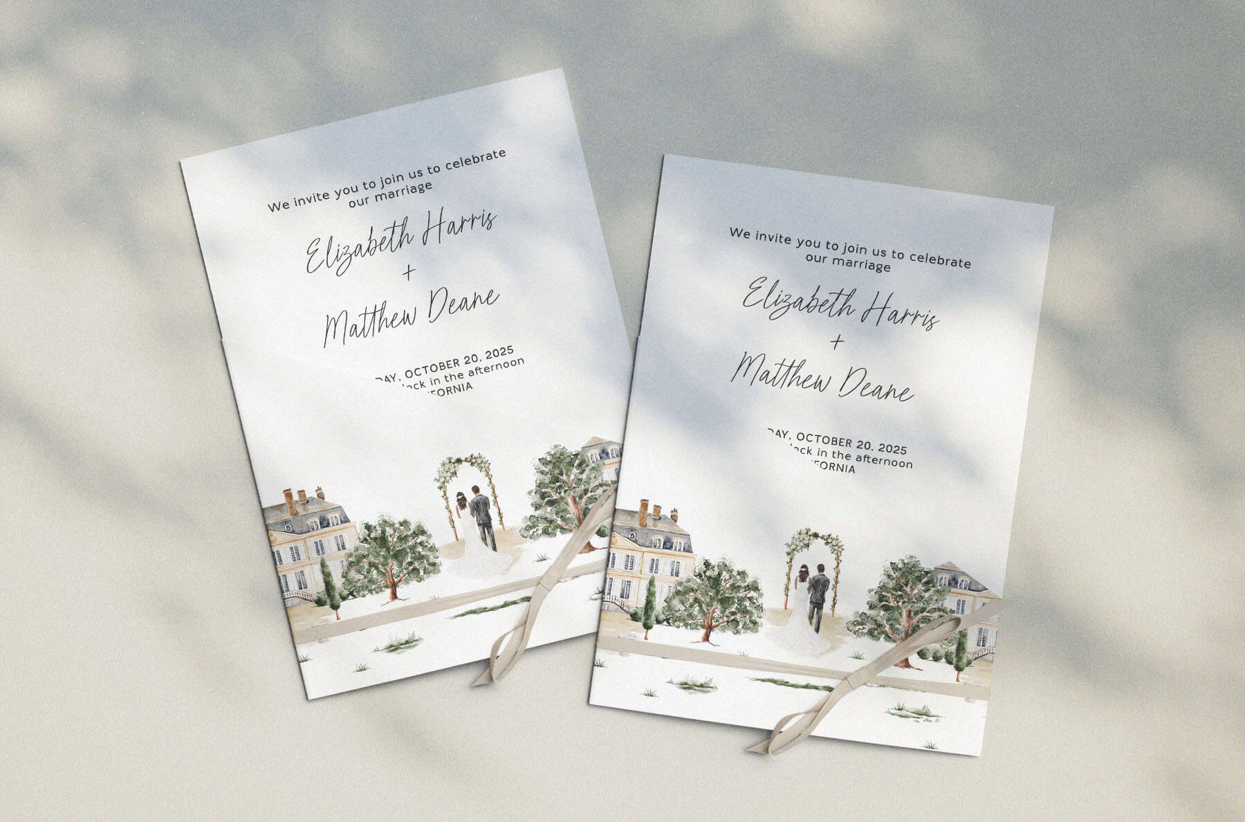 Elegant script font for minimalist luxury wedding stationery layout