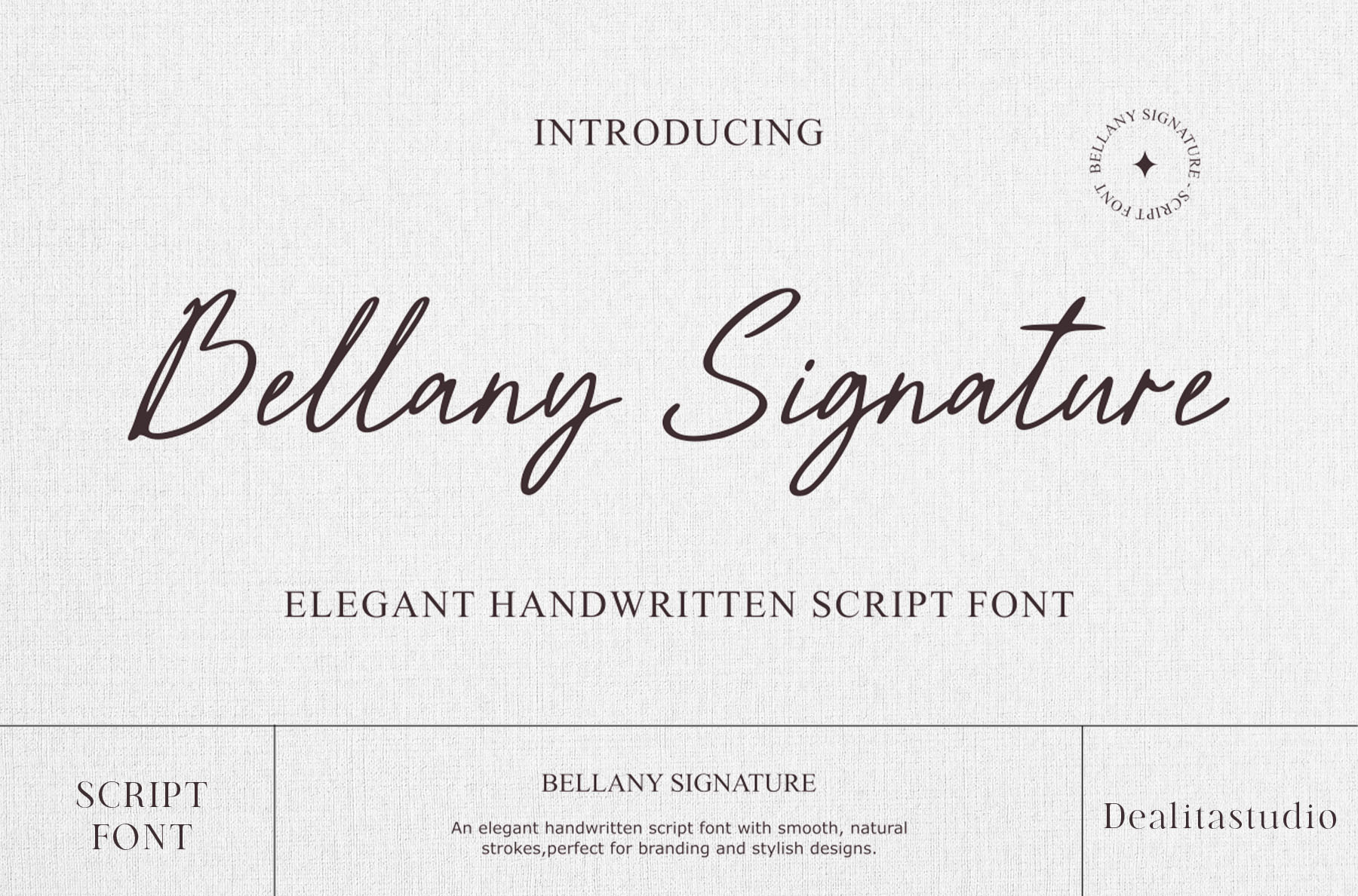 Bellany signature serif font elegant organic typography